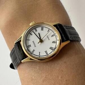 Vintage Pulsar Gold Tone Petite Quartz Watch 21mm Roman Dial Japan Movement